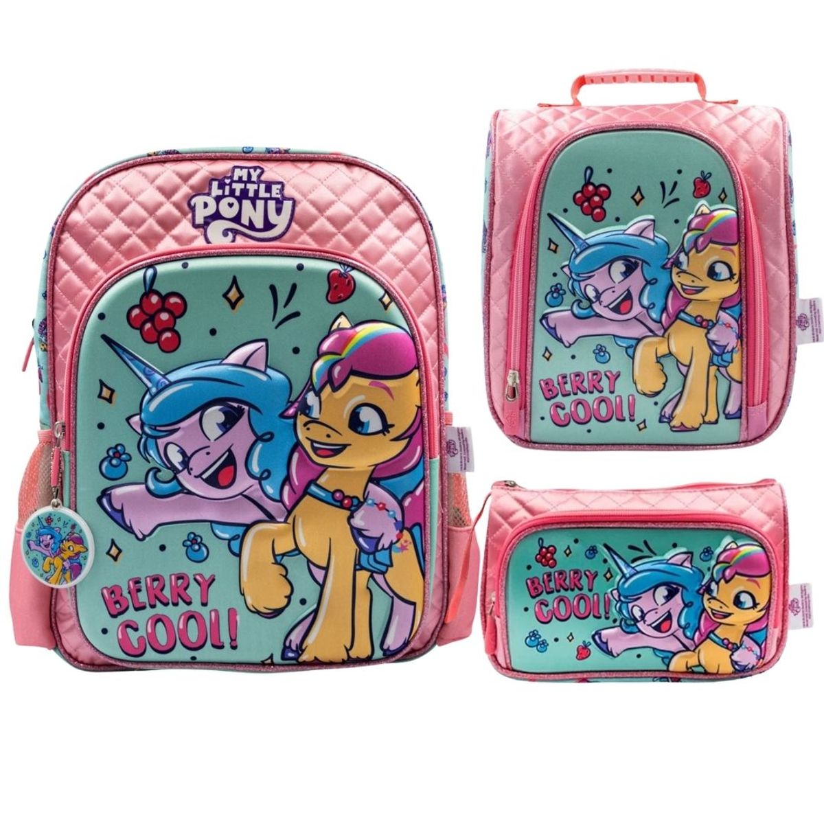 MY LITTLE PONY - Mochila Oficio + Lonchera + Cartuchera My Little Pony Rosa