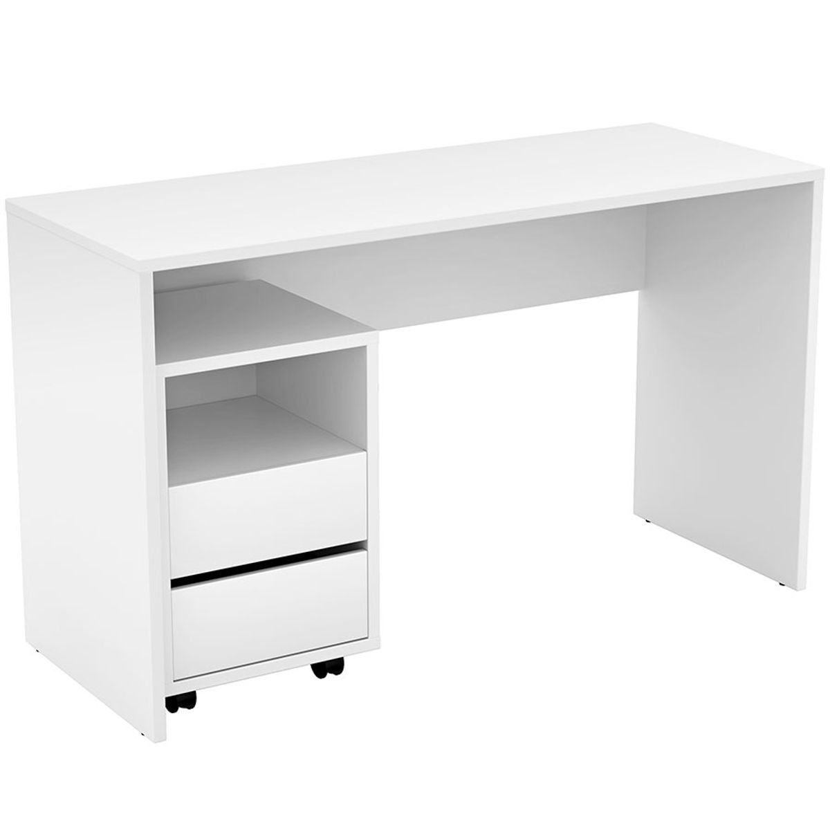 STARHOME - Escritorio Moderno Starhome Lunexa con Cajonera Rodante Blanco 135 cm