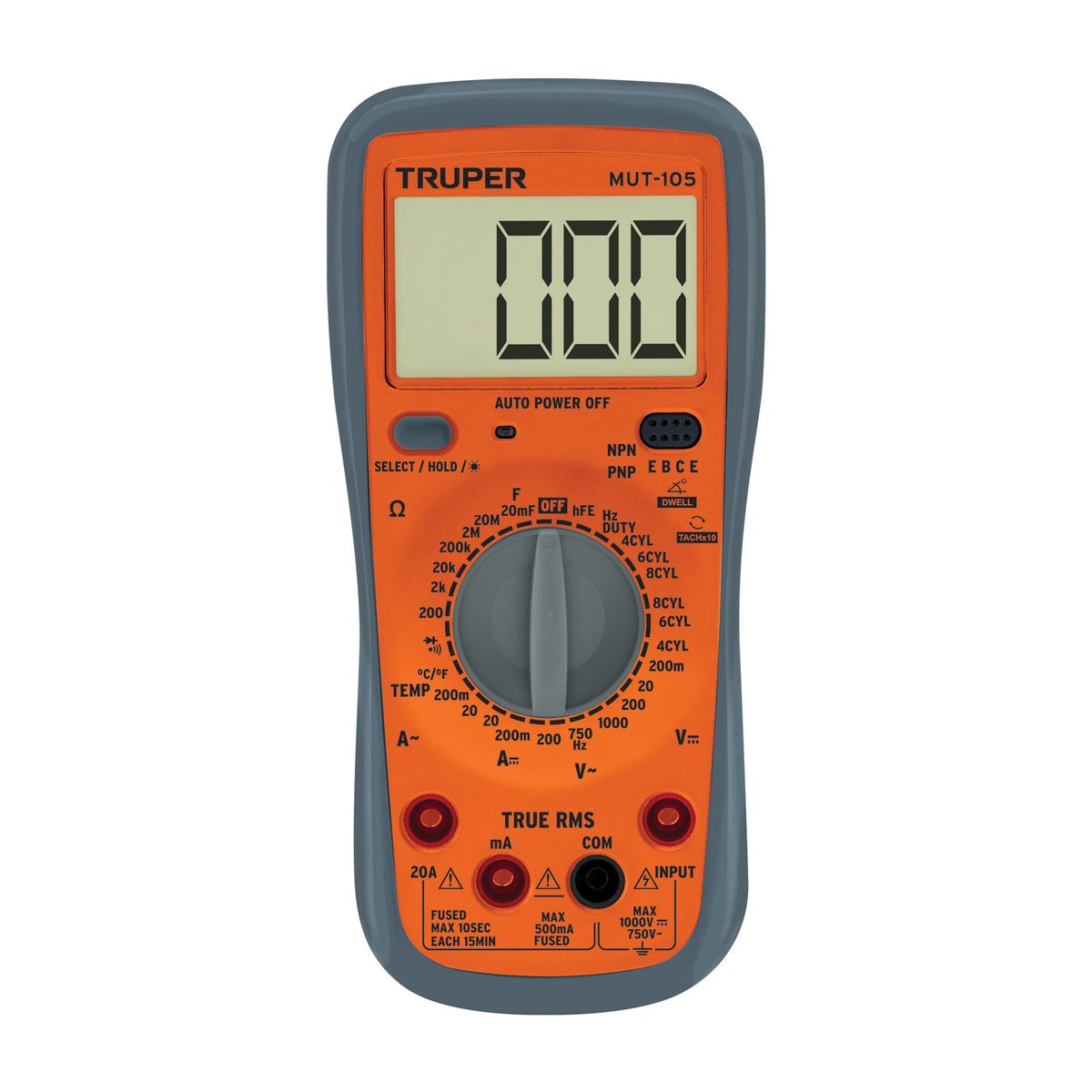 TRUPER - Multímetro digital para mant automotriz con RMS verdadero TRUPER