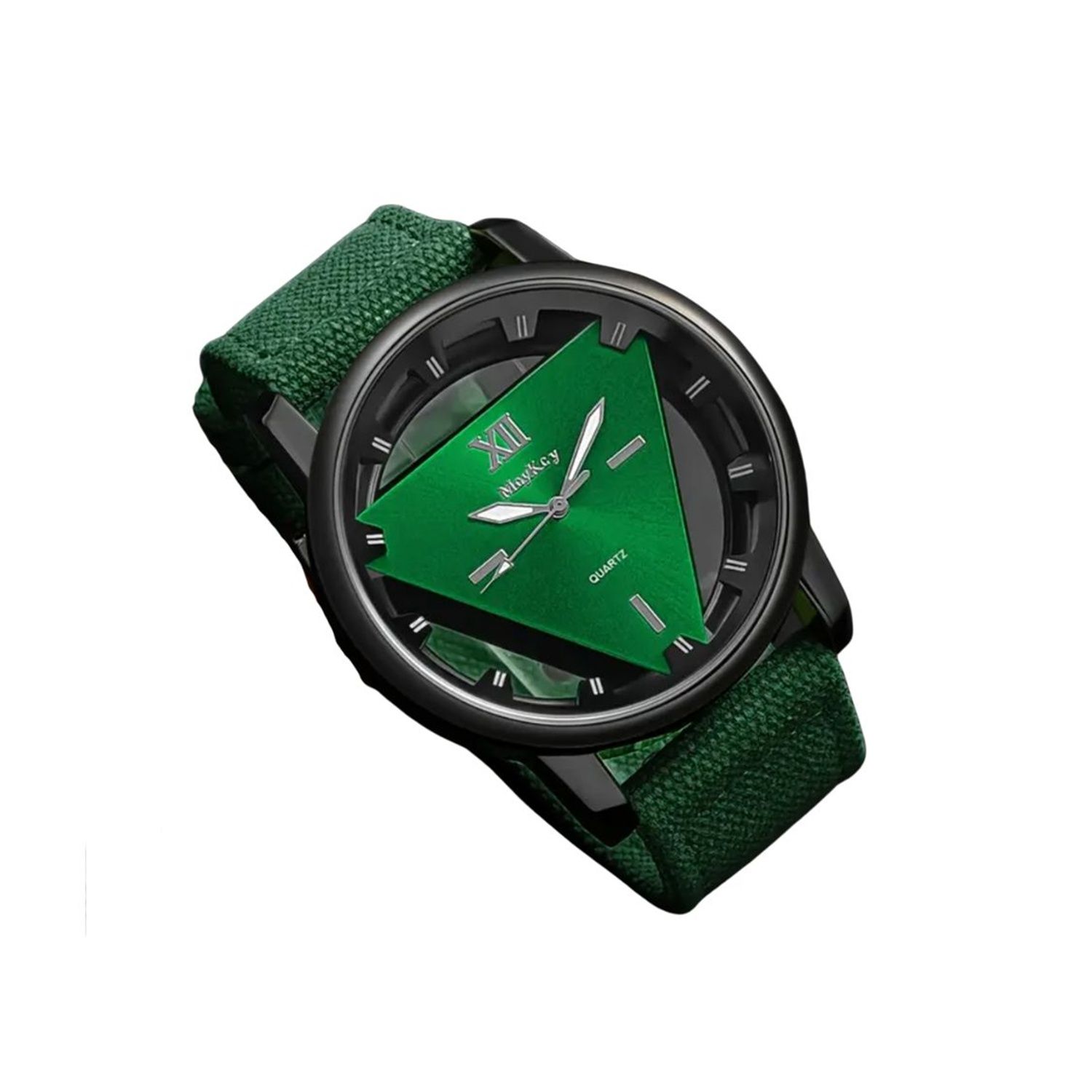 Reloj de Cuarzo Elegante Unisex Números Romanos Verde GENERICO