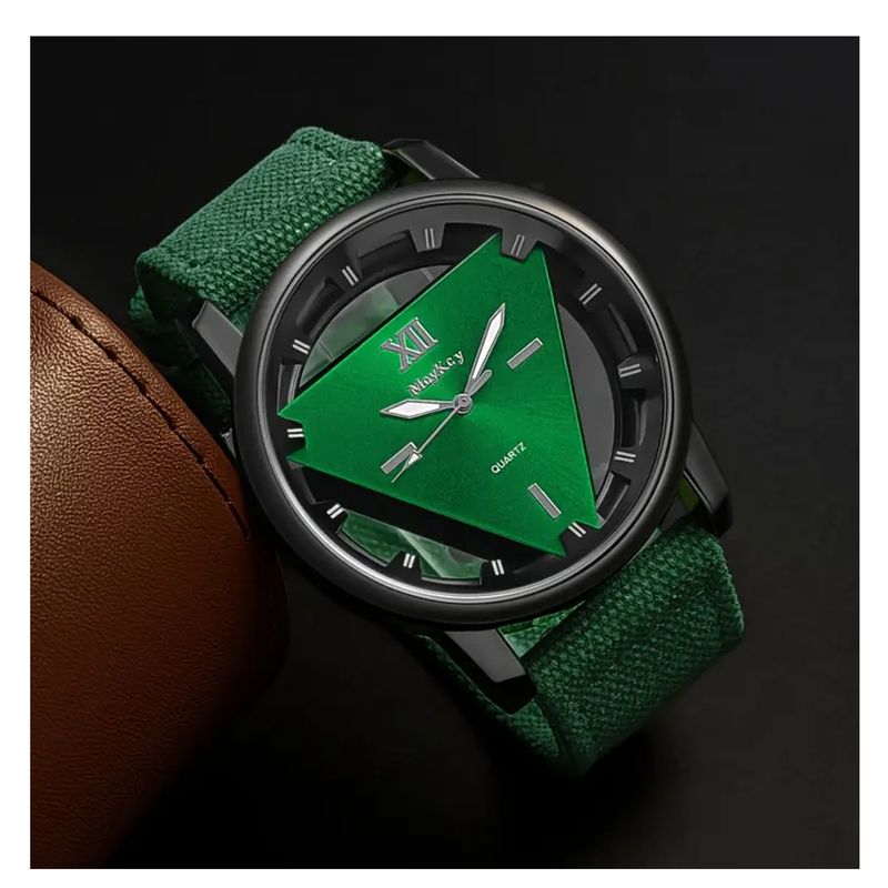 Reloj de Cuarzo Elegante Unisex Números Romanos Verde GENERICO