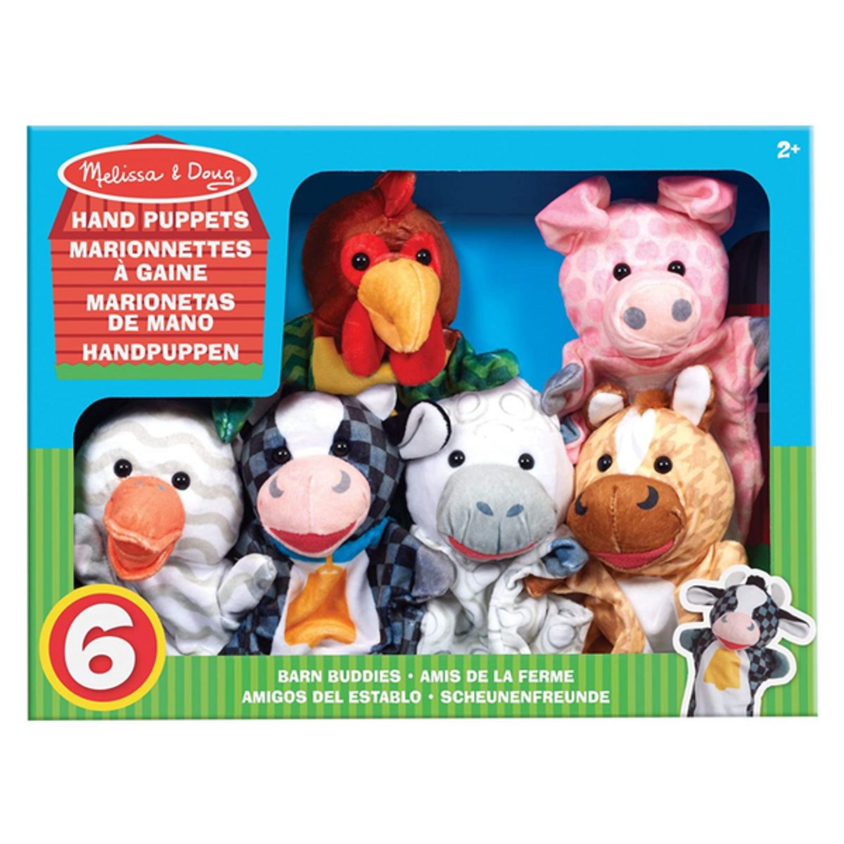 MELISSA & DOUG - Títeres de mano 6 piezas granja