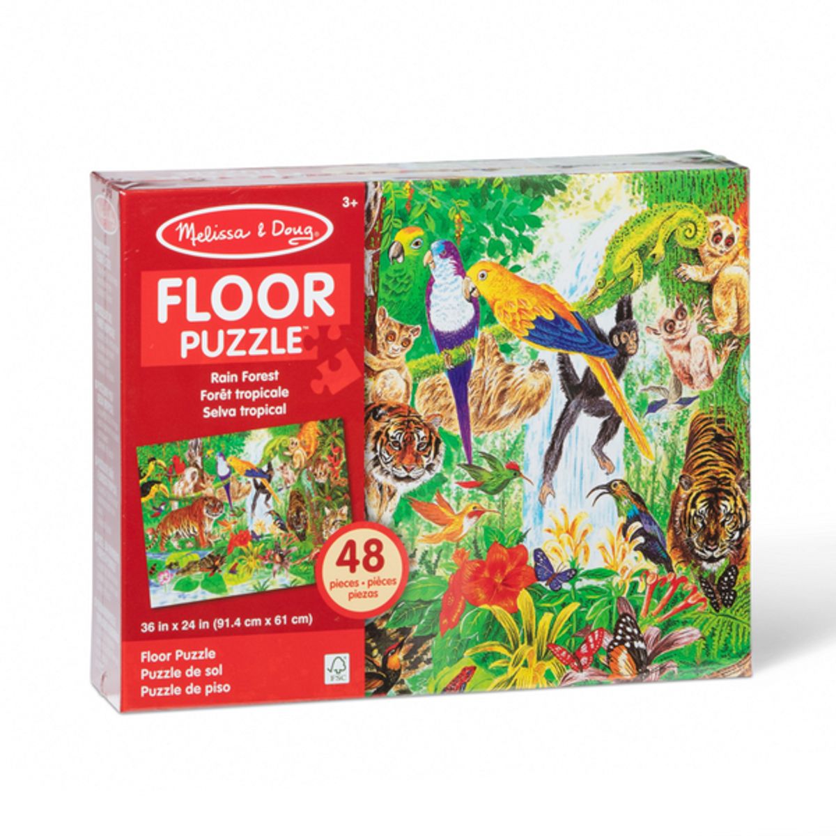 MELISSA & DOUG - Rompecabezas para piso selva tropical 48 piezas