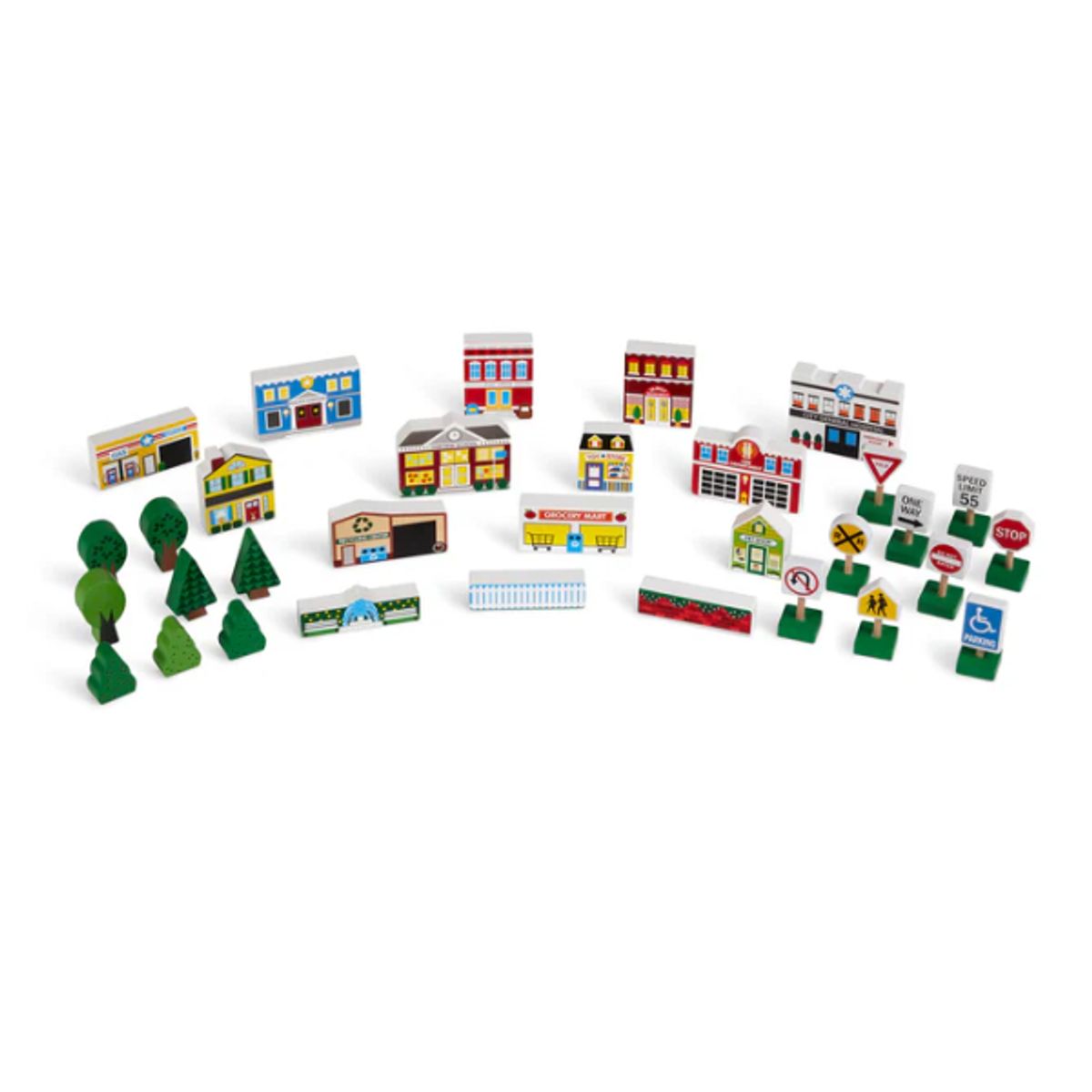 MELISSA & DOUG - Set de piezas de madera deluxe ciudad y señales
