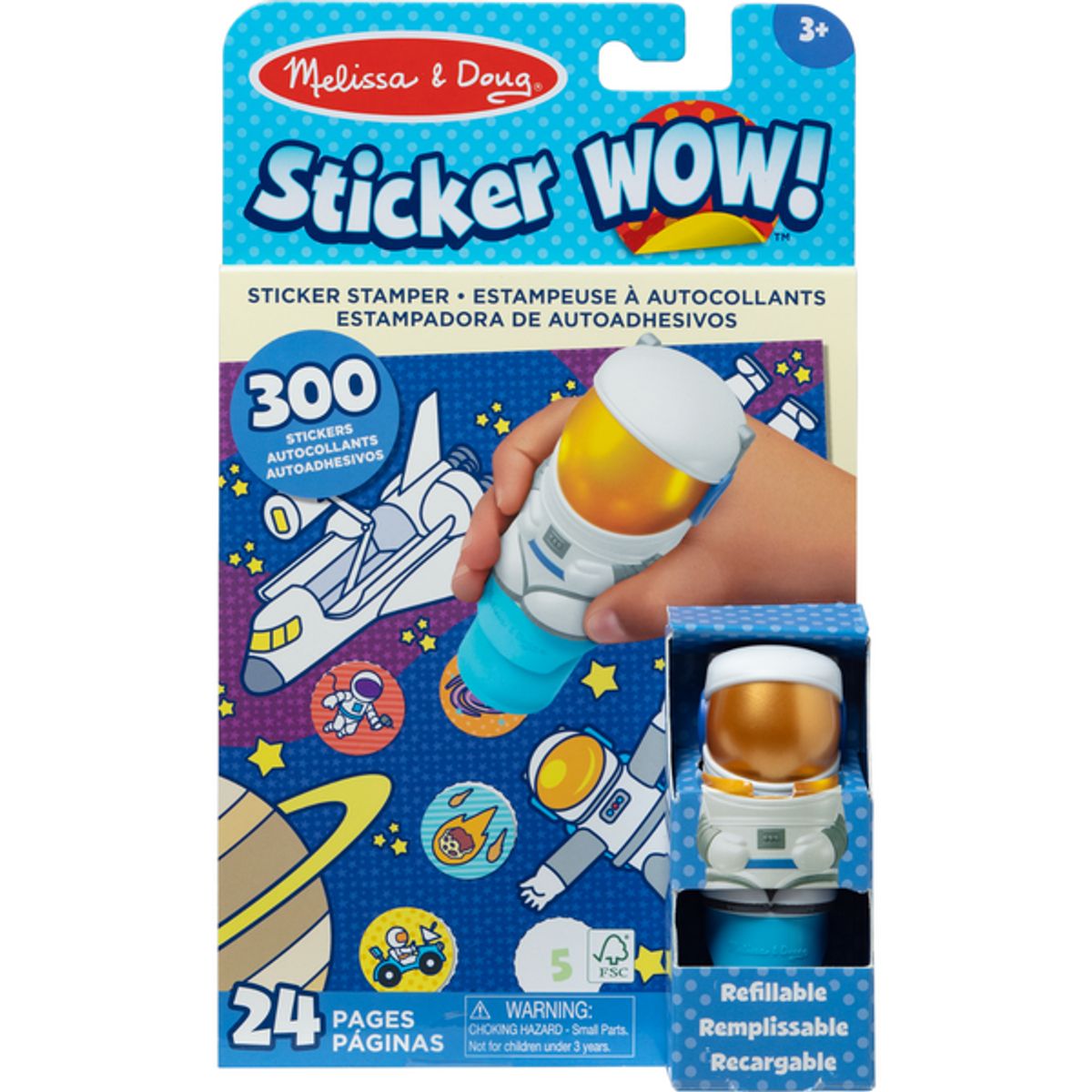 MELISSA & DOUG - Sticker Wow estampador de 300 stickers modelo astronauta