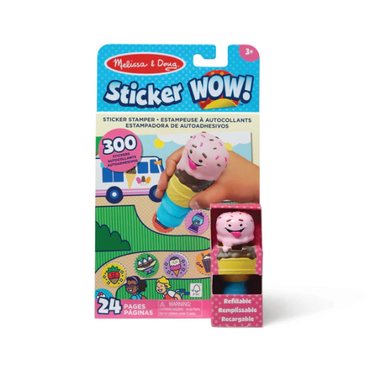 MELISSA & DOUG - Sticker Wow estampador de 300 stickers modelo helados