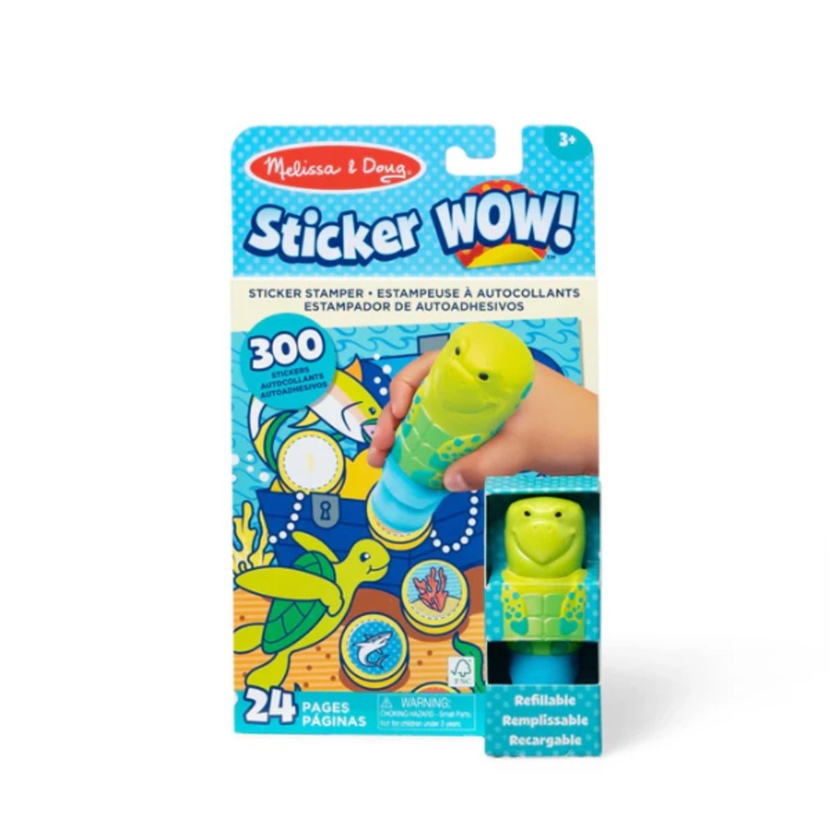 MELISSA & DOUG - Sticker Wow estampador de 300 stickers modelo tortuga