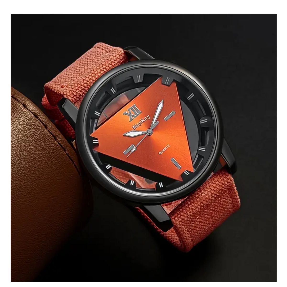 GENERICO - Reloj de Cuarzo Elegante Unisex Números Romanos Naranja