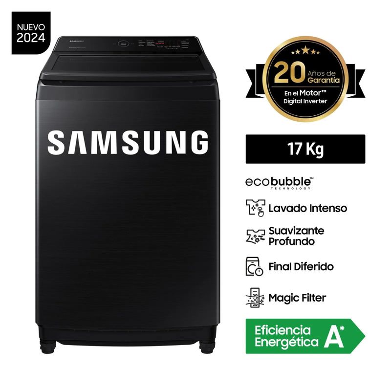 SAMSUNG - LAVADORA SAMSUNG WA17CG6441BVPE 17KG