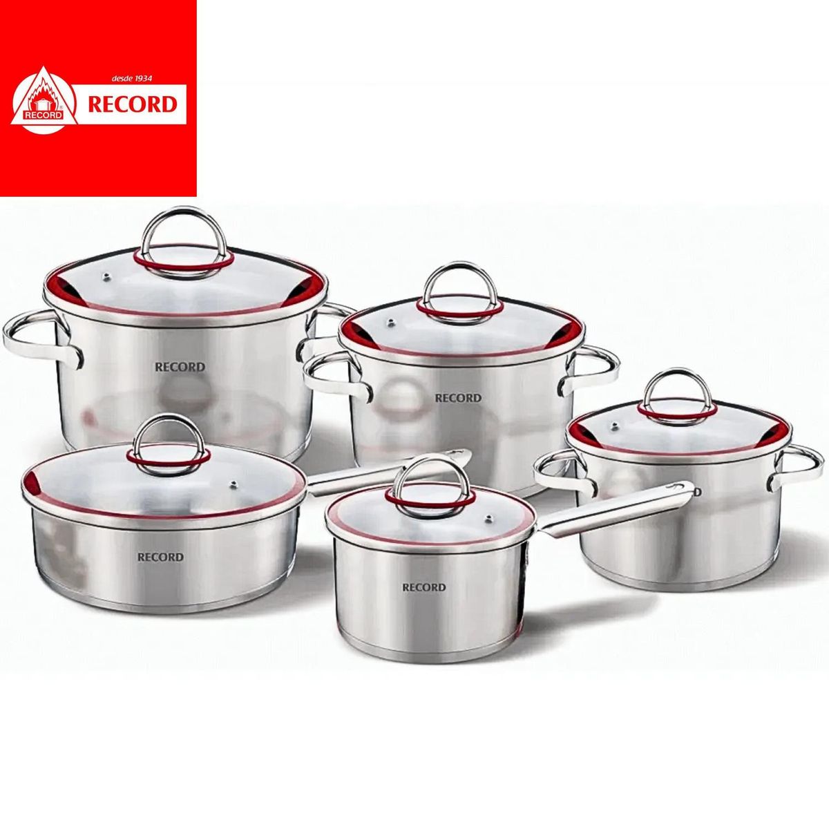 RECORD - Juego Ollas Maya Inox X10Piezas Olla 20-22-24Cac16Sart22-record