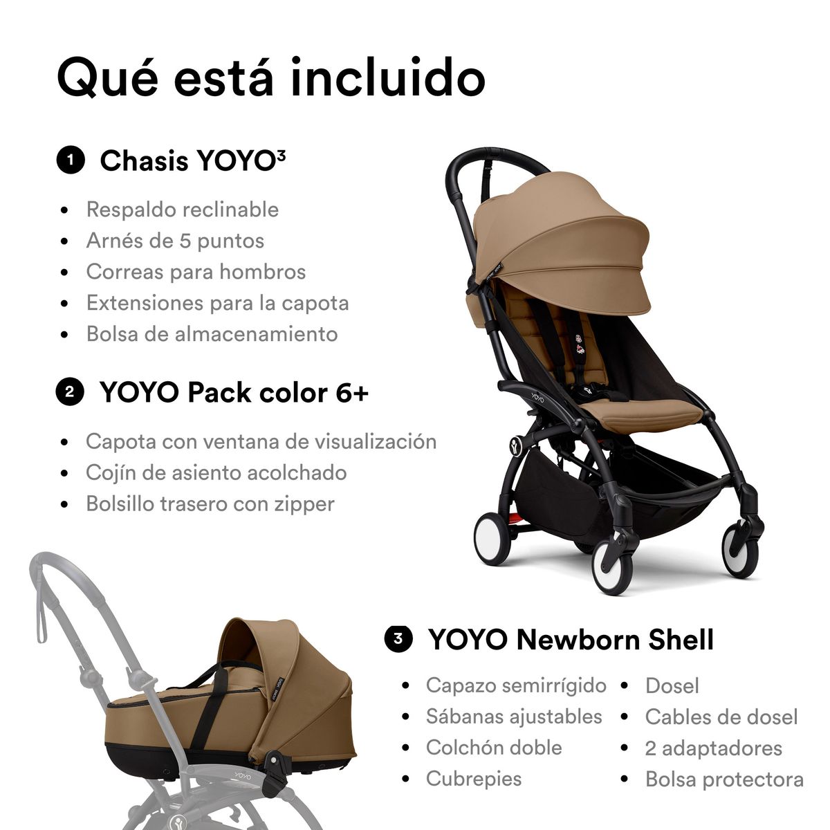 STOKKE - COCHE STOKKE YOYO³ COMPLETO CHASIS NEGRO