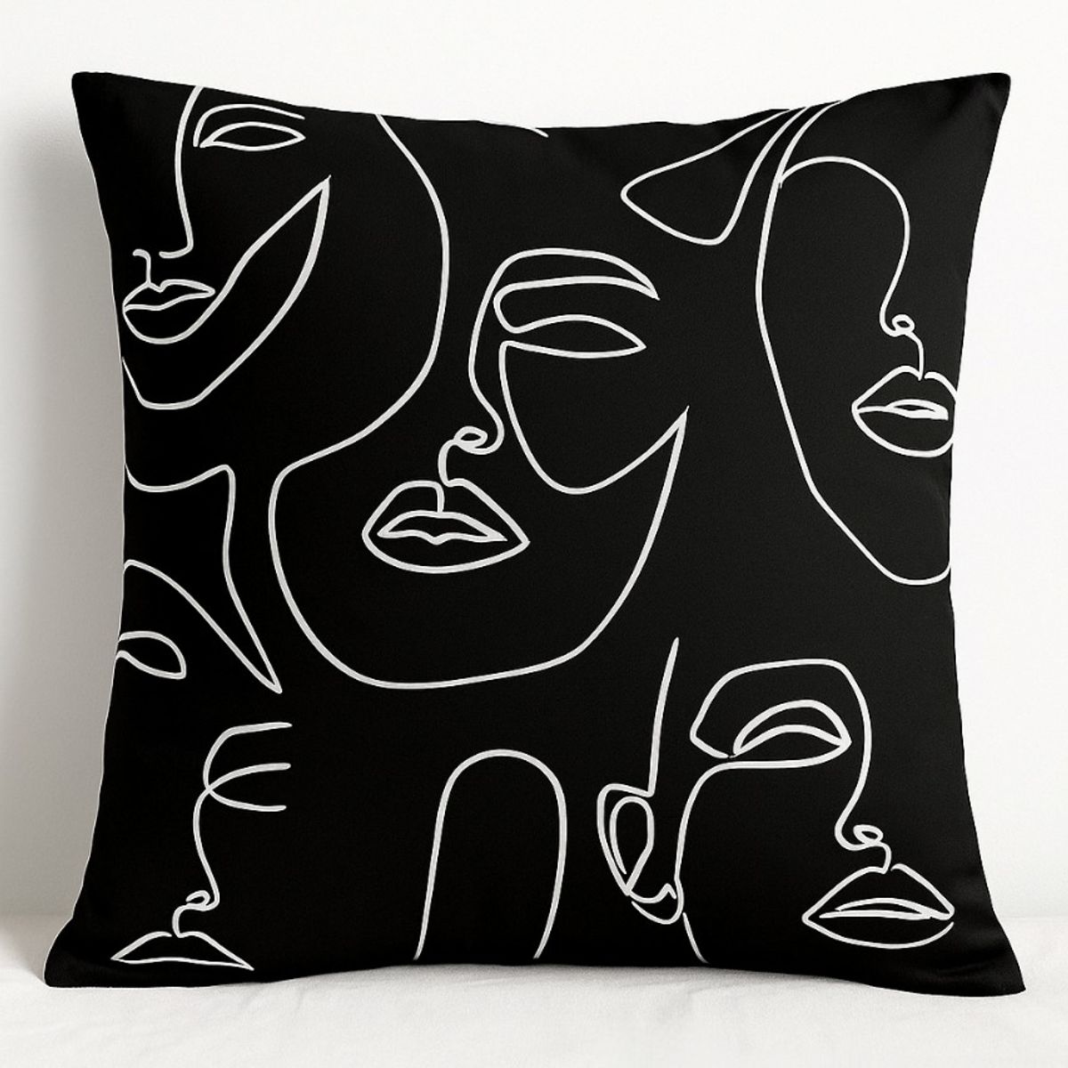 GENERICO - Cojin Minimalista Home Ojos Blancos Sublimado 40 X 40 Cm