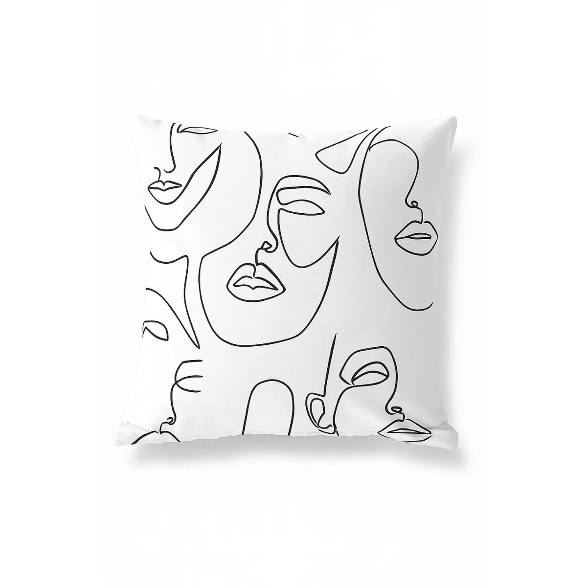 GENERICO - Funda Minimalista Home Caras Lazos Negros Sublimado 40 X 40 Cm