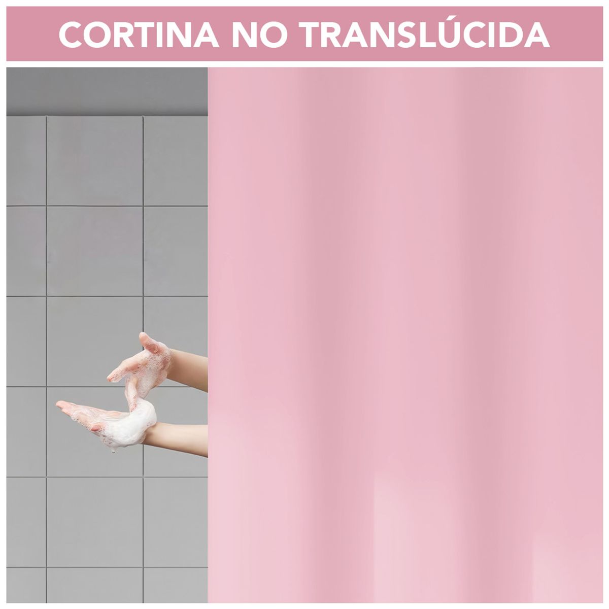 Cortina de Baño Impermeable Premium 180x180 Rosado U88, marca KELLER - Foto 2
