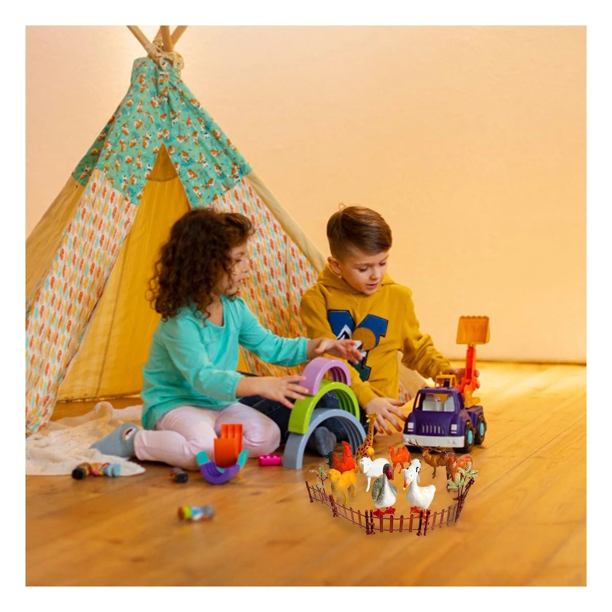 GENERICO - Pack4 Animales Divertidos de Granja Y+Regalo Stickers