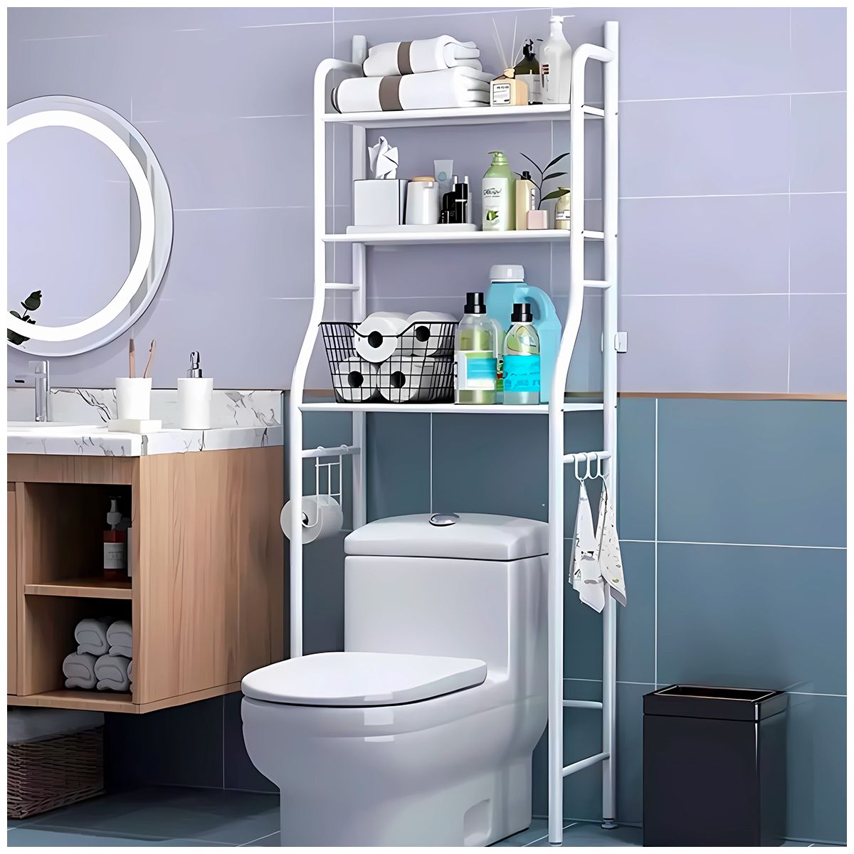 GENERICO - Estante de Baño 3 Niveles Blanco