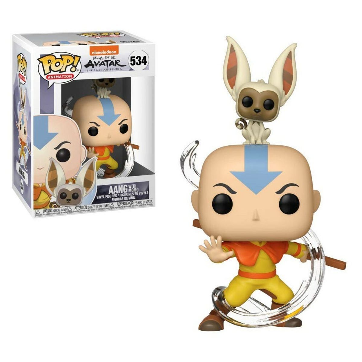 FUNKO - Funko Pop Avatar la Leyenda de Aang - Aang con Momo 534