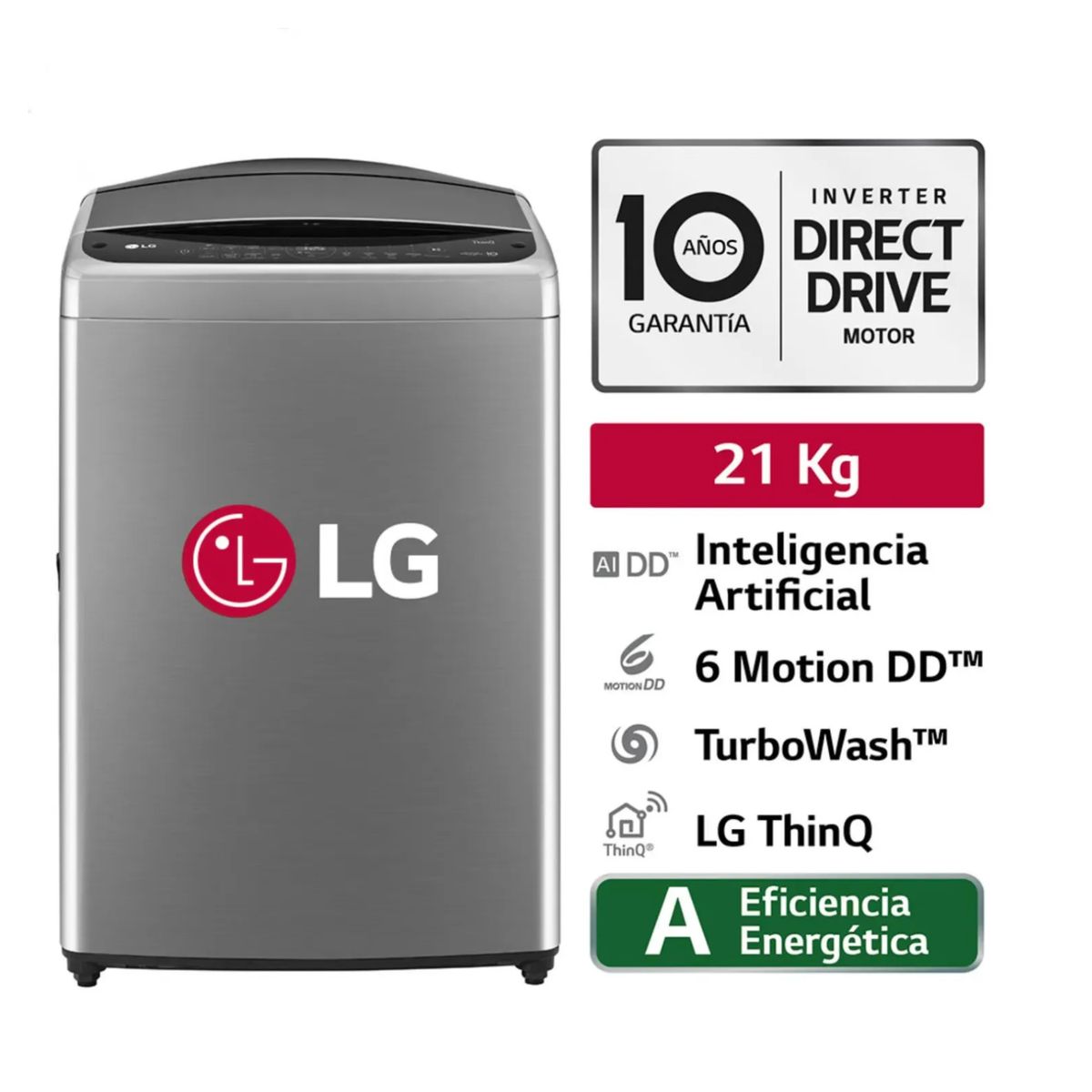 LG - LAVADORA LG - WT21VV6 21KG AI DD CARGA SUPERIOR