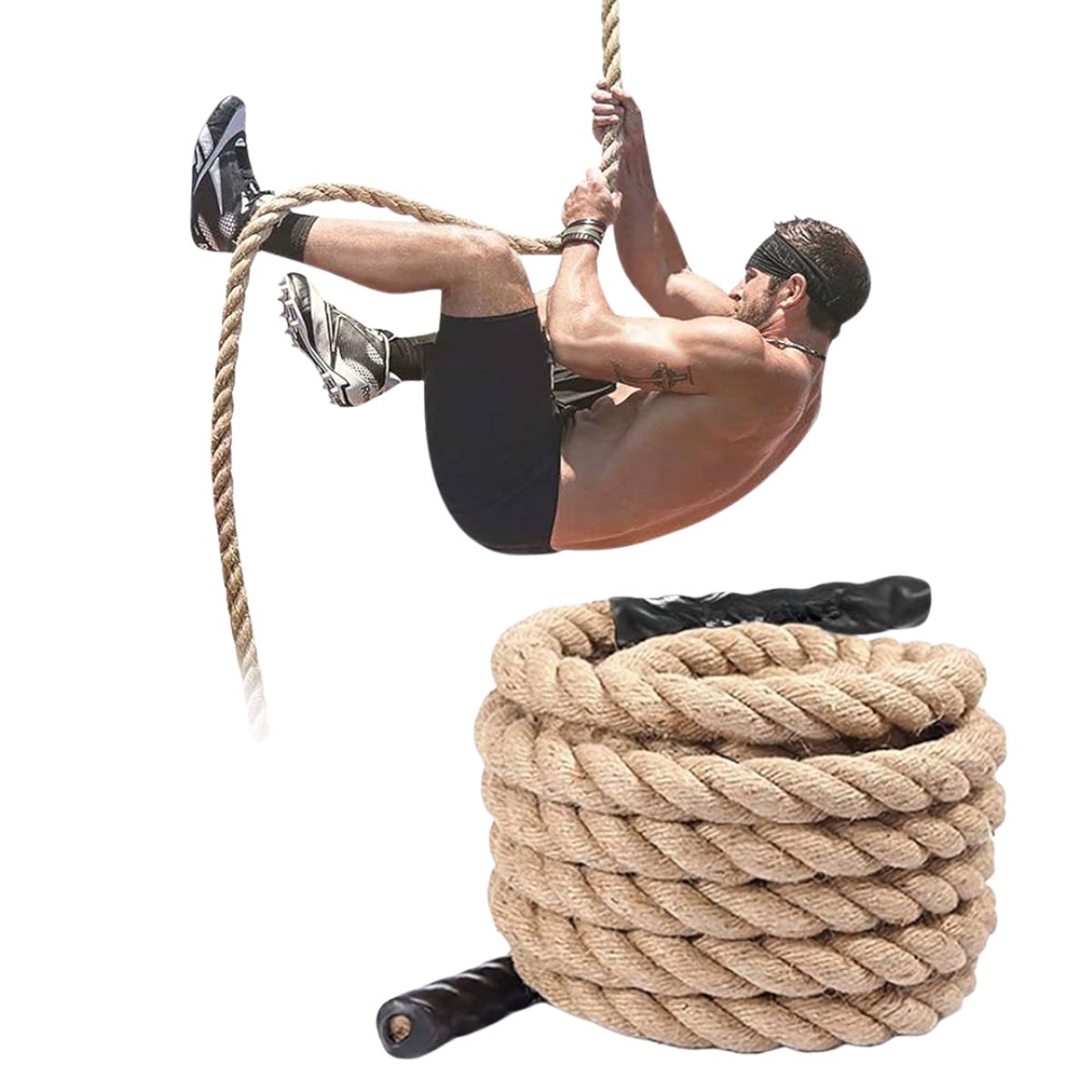 REAL FITNESS PERU - Cuerda de Escalada con Gancho de 38mm  6mt RF