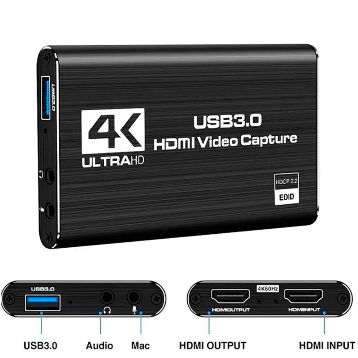 GENERICO - Capturador Video Hdmi Usb 3.0 4k Windows Mac Linux Micrófono