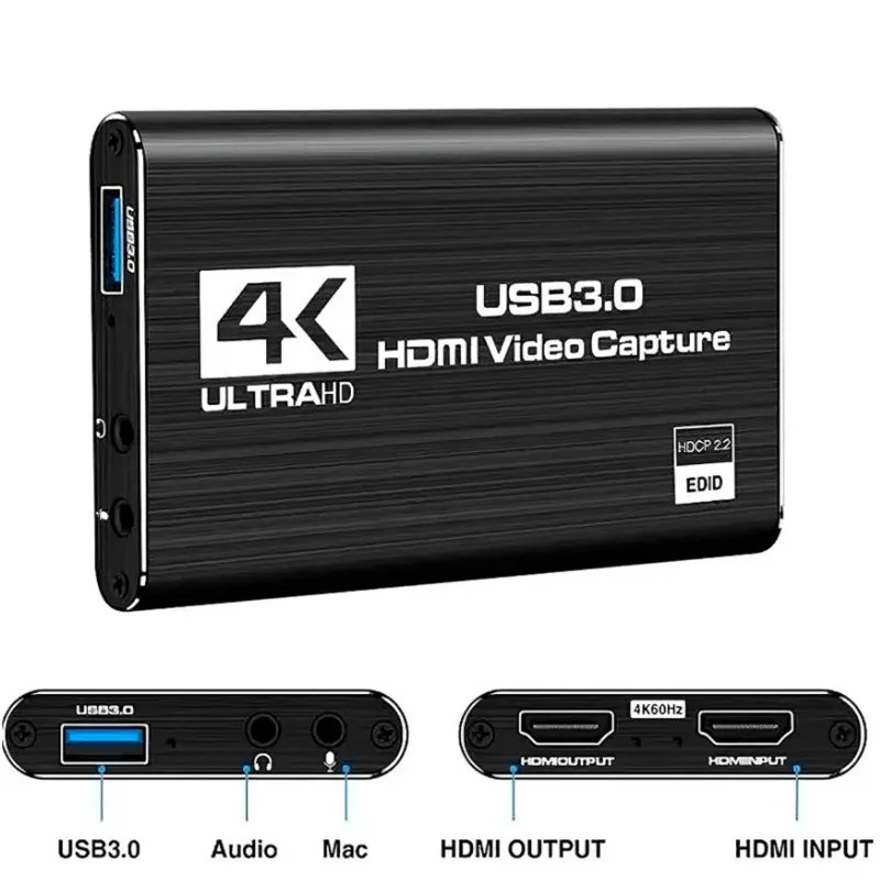 GENERICO - Capturador Video Hdmi Usb 3.0 4k Windows Mac Linux Micrófono