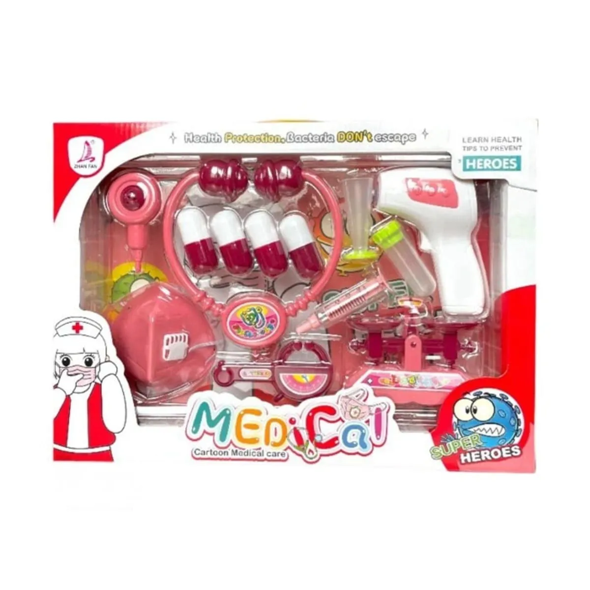 GENERICO - Set de Juguete con 14 Piezas de Doctora en Color Rosado