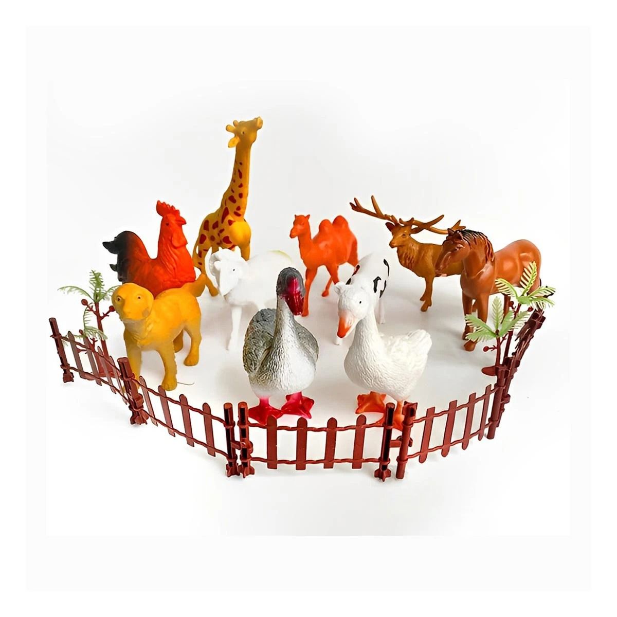 GENERICO - Set de 10 Animales de Granja para Niños Y+Post-it Adhesivos