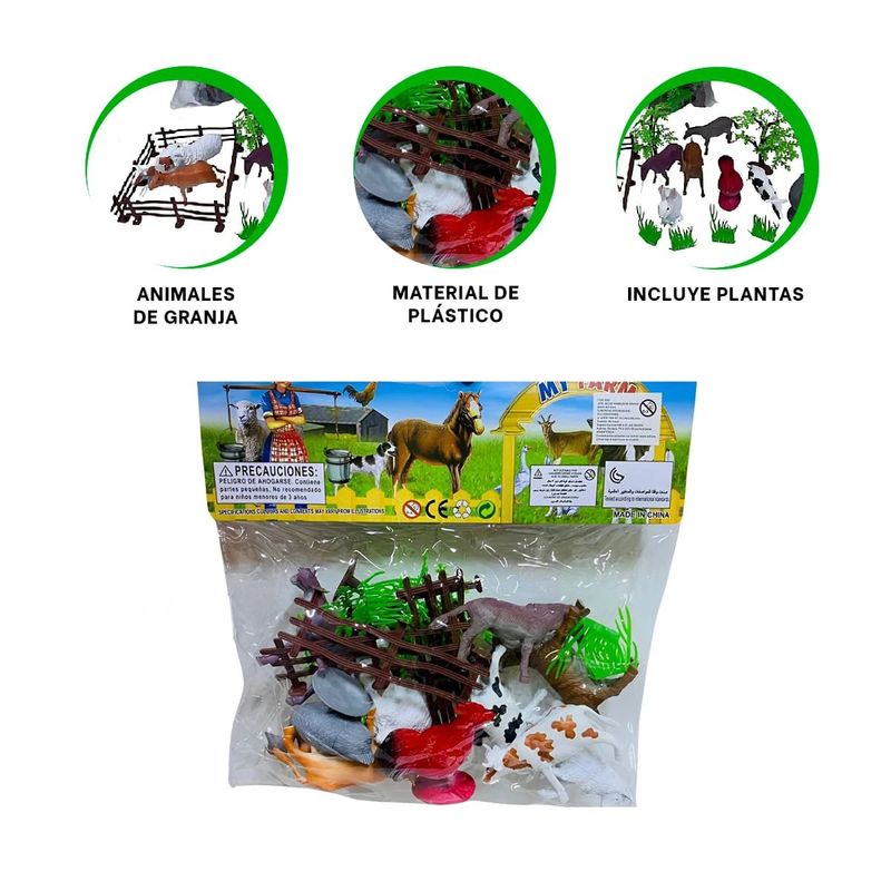 GENERICO - Pack2 Animales con Figuras Cercado Plantas Y+Regalo Agendita