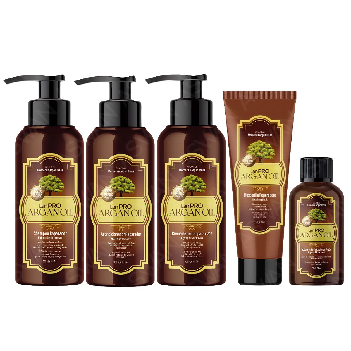 GENERICO - Pack Argan Oil Shampoo + Acond + Masc + Crema + Tratam - LanPRO
