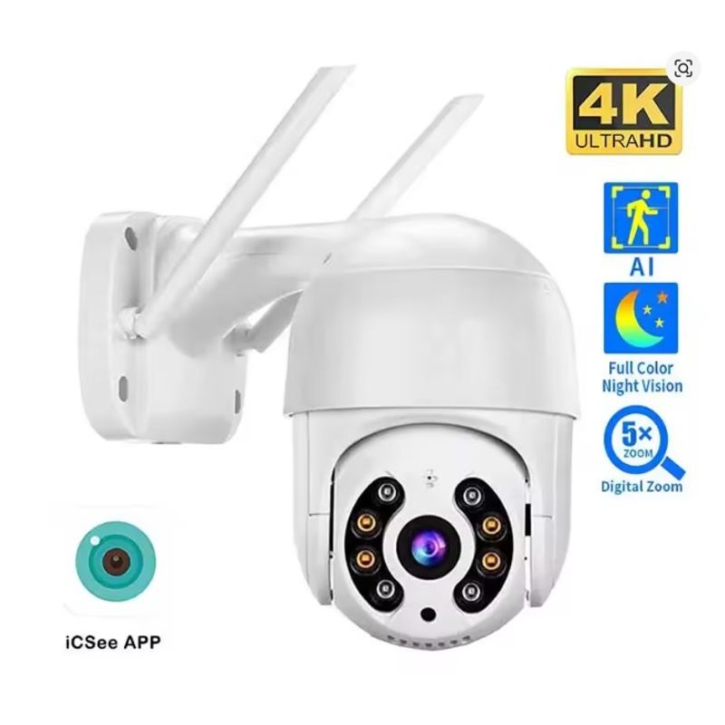 GENERICO - CAMARA DE SEGURIDAD VIGILANCIA 4K CHIP4G IP WIFI SENSOR DE MOVIMIENTO
