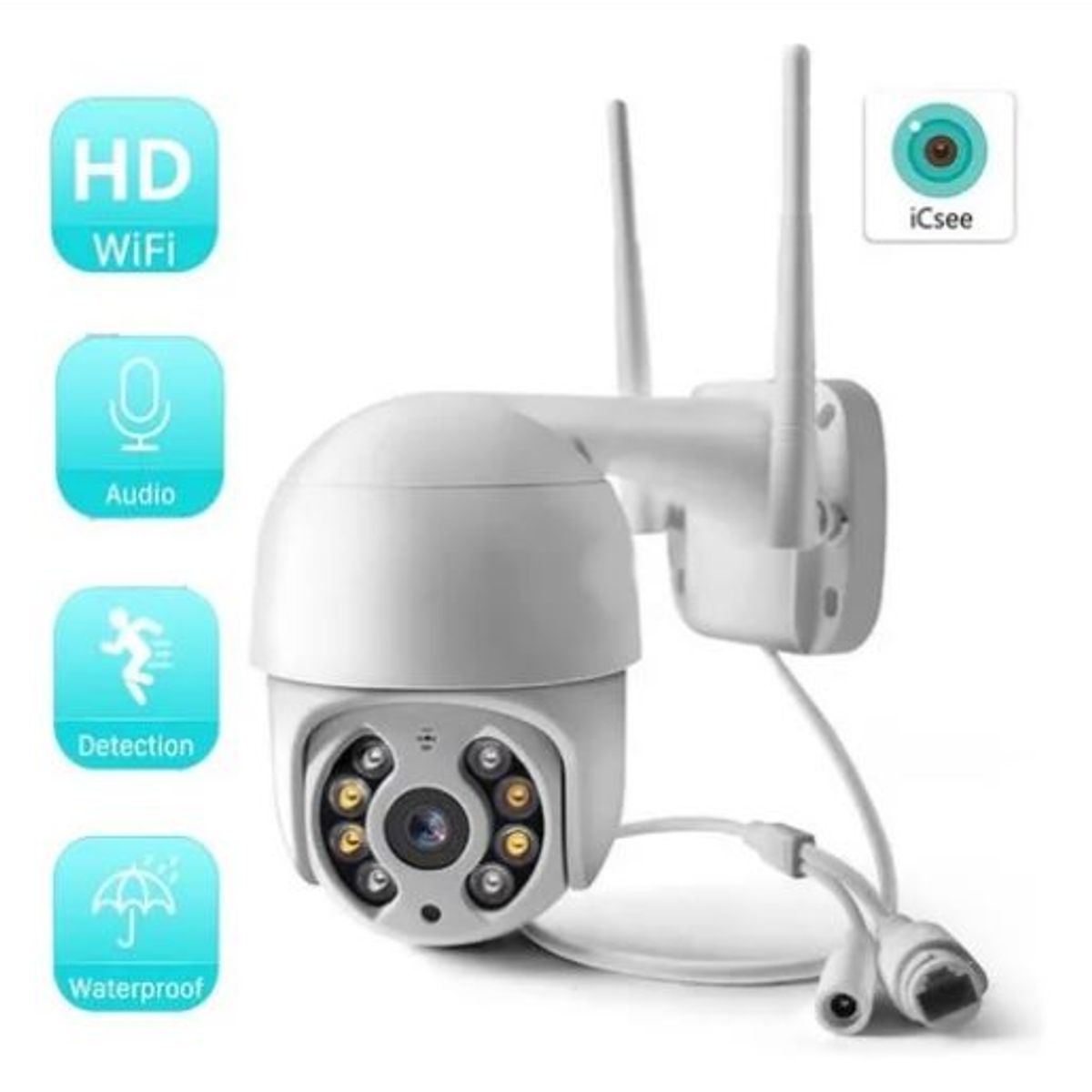 GENERICO - CAMARA DE SEGURIDAD VIGILANCIA 4K CHIP4G IP WIFI SENSOR DE MOVIMIENTO