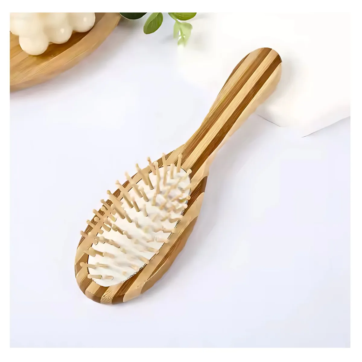 GENERICO - PEINE CEPILLO DE BAMBÚ MEDIANO ANTIFRIZZ ECOAMIGABLE