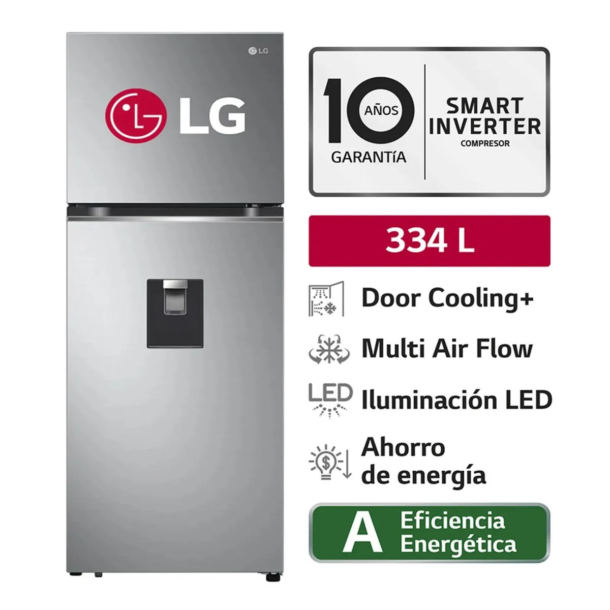 LG - Refrigeradora LG GT33WPP 334L Top Mount No Frost Plateada