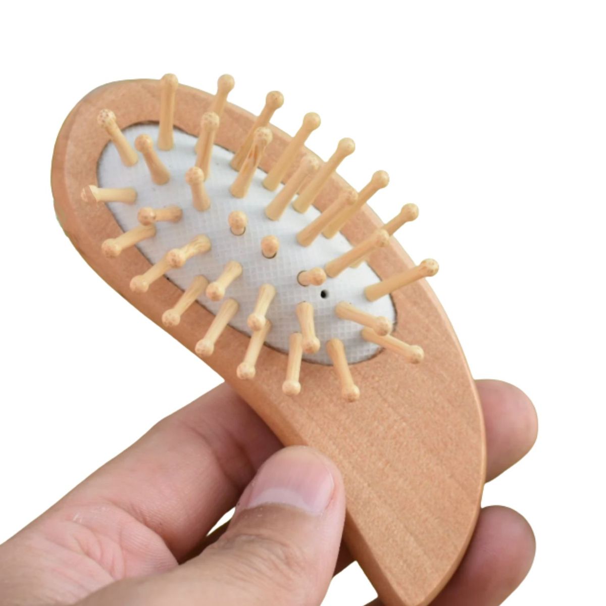 GENERICO - PEINE CEPILLO MADERA PARA CARTERA ANTIFRIZZ ECOAMIGABLE