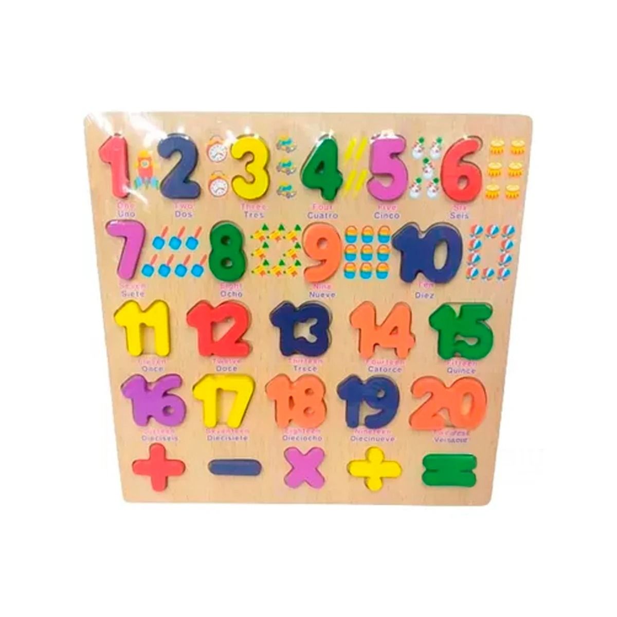 GENERICO - Juego Didactico de Niños Encajable 1 al 20 Numeros