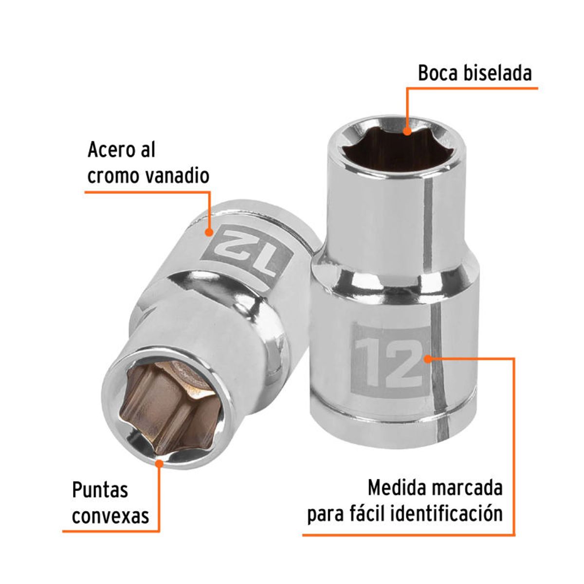 Truper - Dado de 12 mm 6 puntas cuadro 12 Truper - 13262