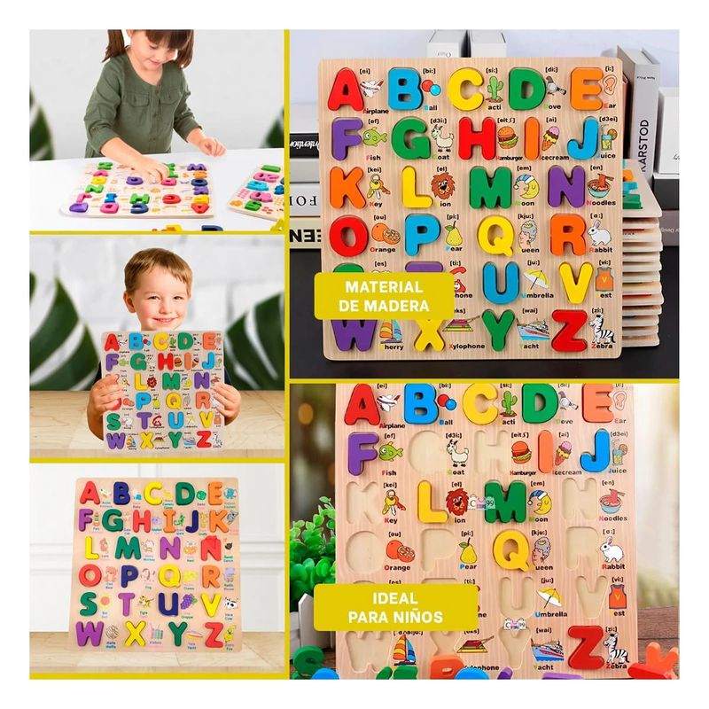 GENERICO - Pack6 Rompecabeza Divertido de Mayusculas Y+Regalo Stickers