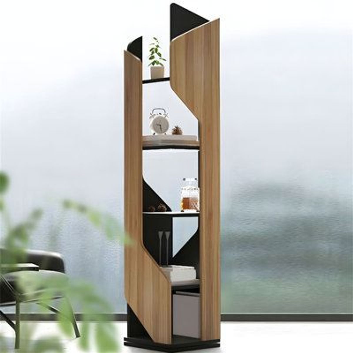 GENERICO - ESQUINERO GIRATORIO PAOLA - LA CASA DEL MUEBLERO - PANELA CON NEGRO