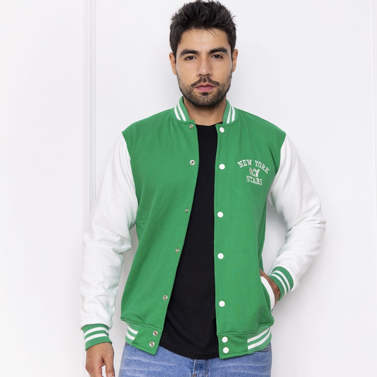 NEW YORK STARS - Casaca Hombre Beisbol - Verde Manzana NY