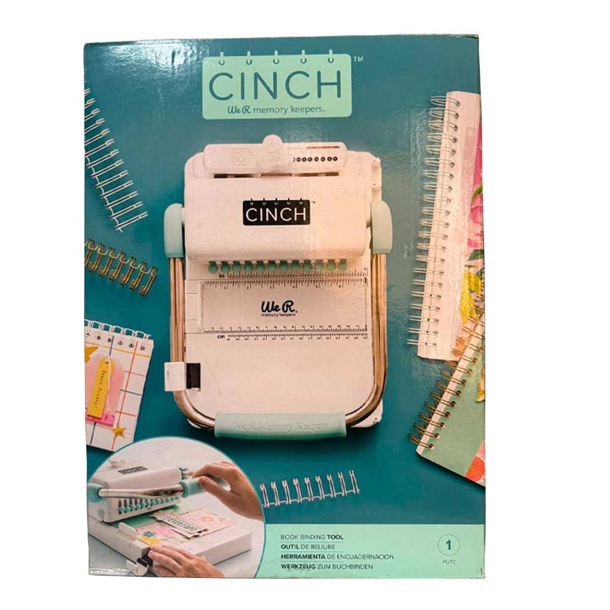 AMERICAN CRAFTS - ANILLADORA  CINCH MENTA  AGUJEROS REDONDOS  MARCA AMERICANA