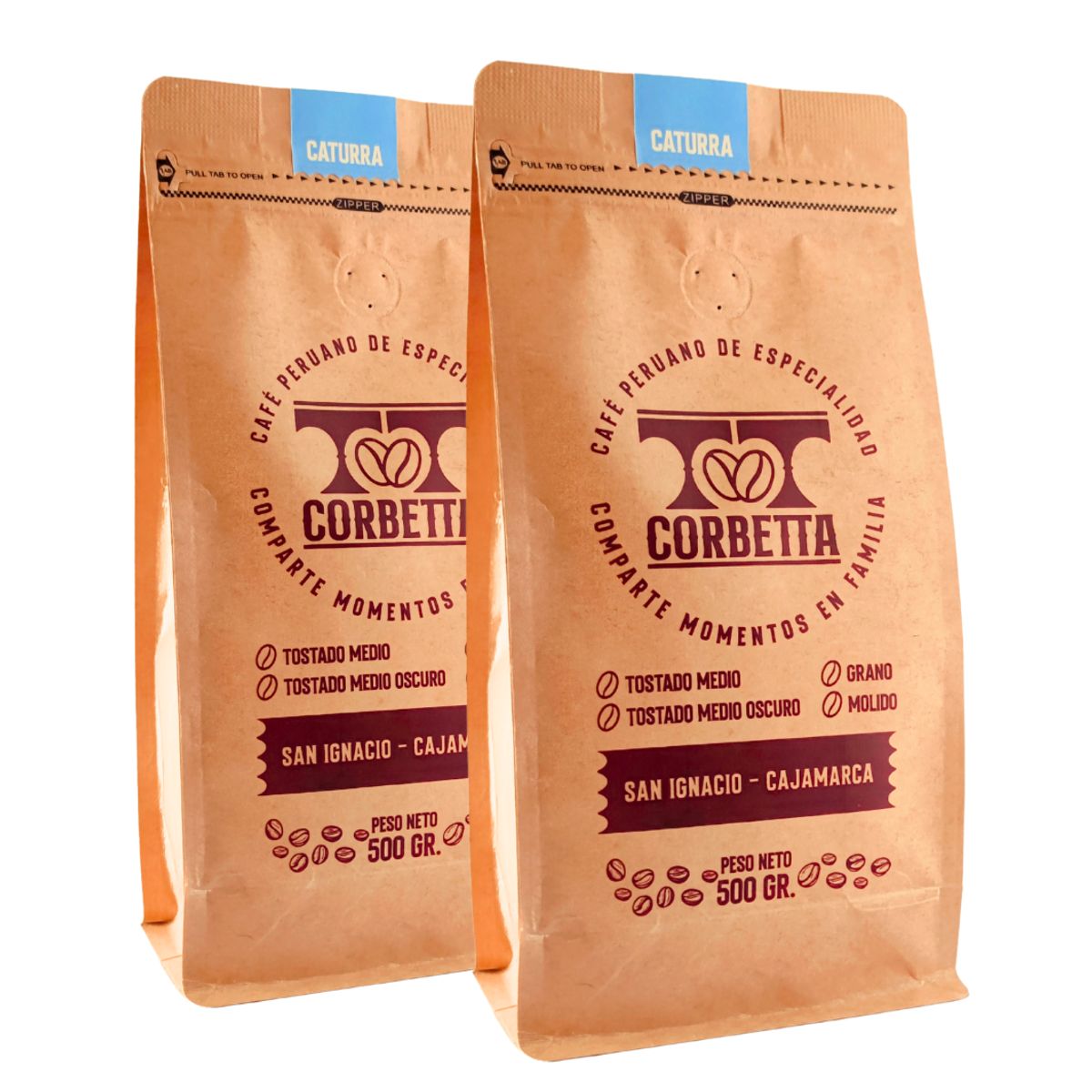 CORBETTA - Café de Especialidad Molido Pack 500 Gr San Ignacio Caturra