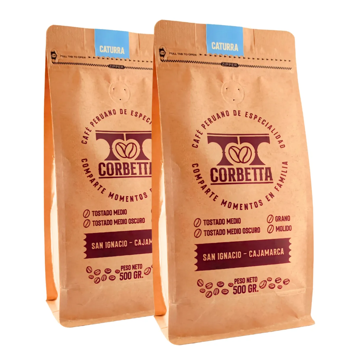 CORBETTA - Café de Especialidad Molido Pack 500 Gr San Ignacio Caturra