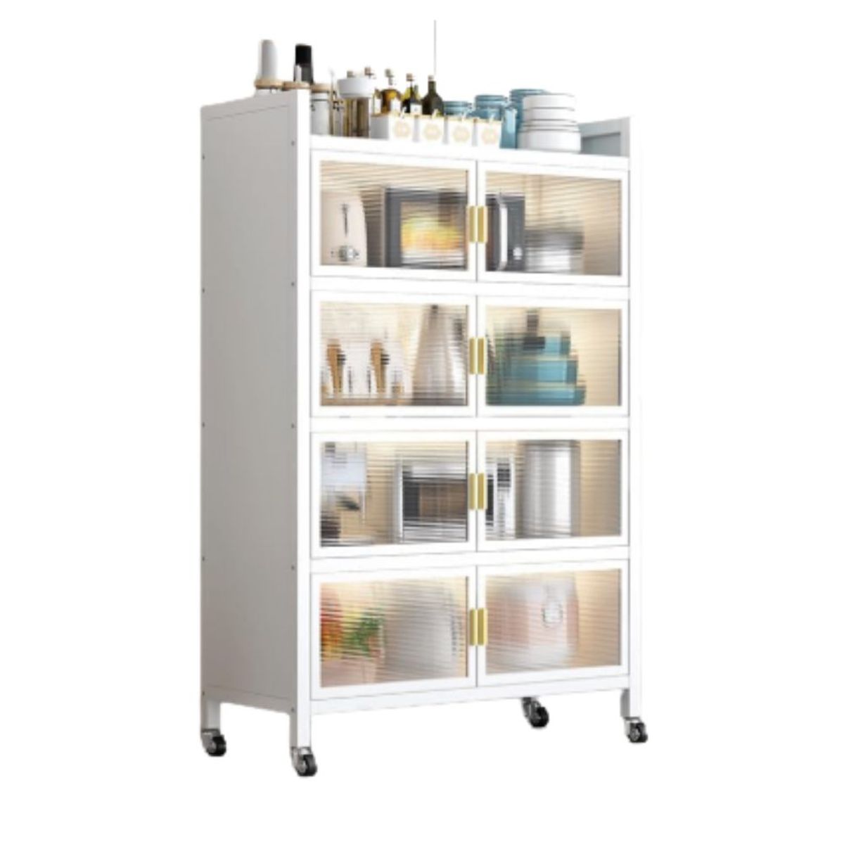 GENERICO - Estante para Cocina Multifuncional 5 pisos con Ruedas Blanco