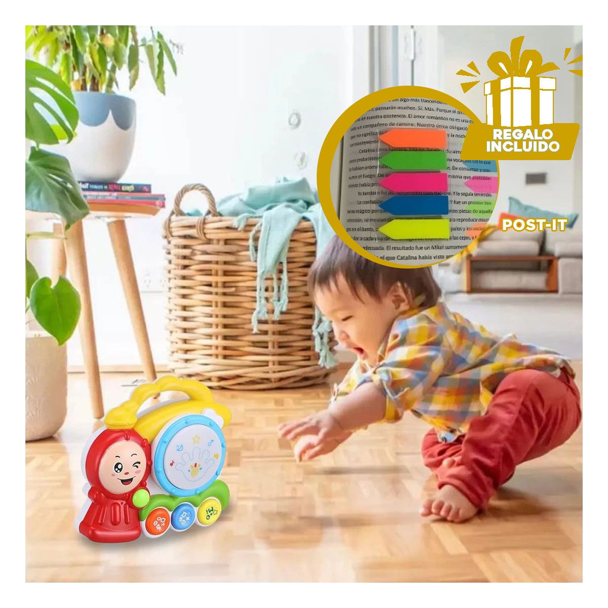 GENERICO - Juguete Musical en Forma de Trencito Y+Post-it Adhesivos
