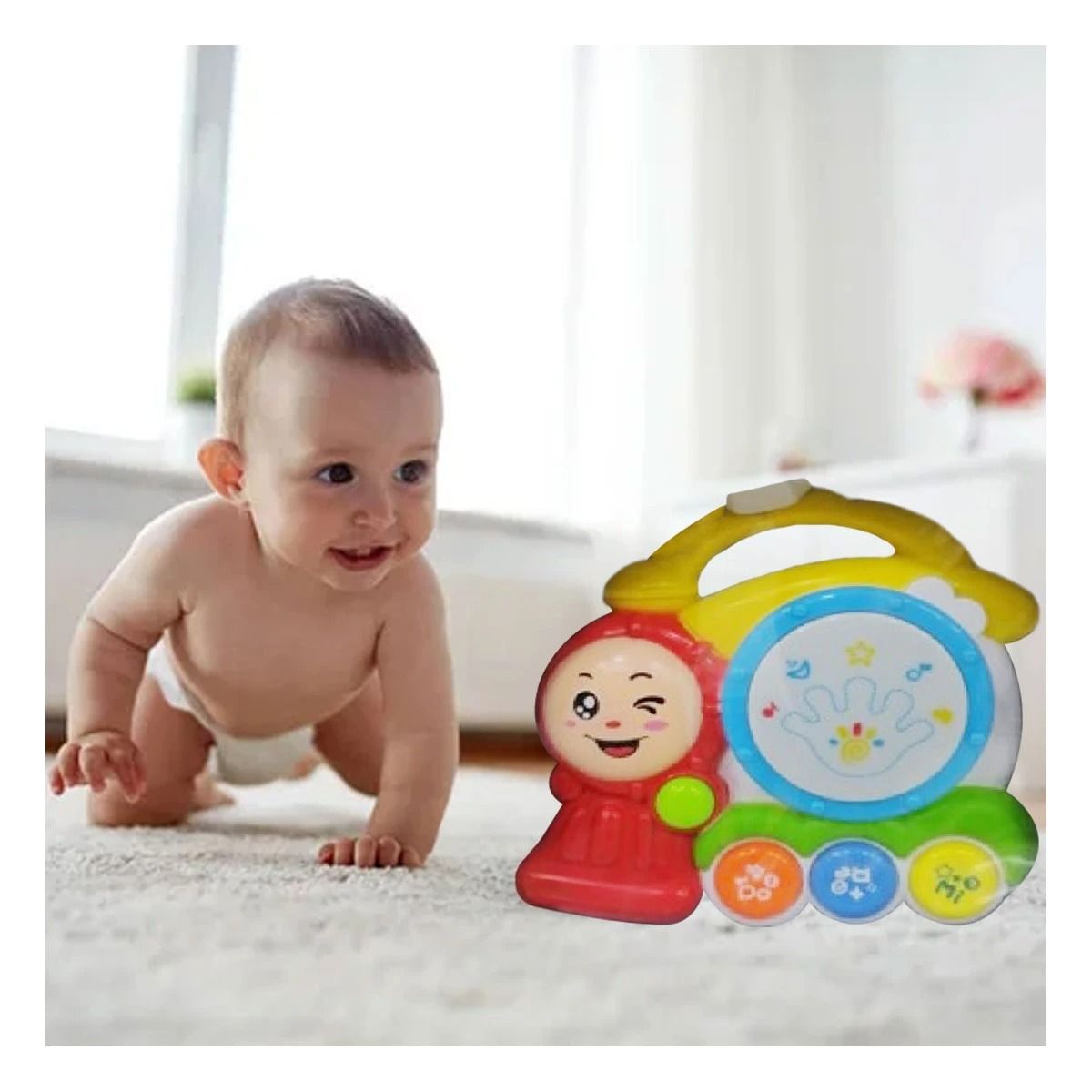 GENERICO - Pack4 Tambor con Teclas para Niños Musica Y+Regalo Stickers