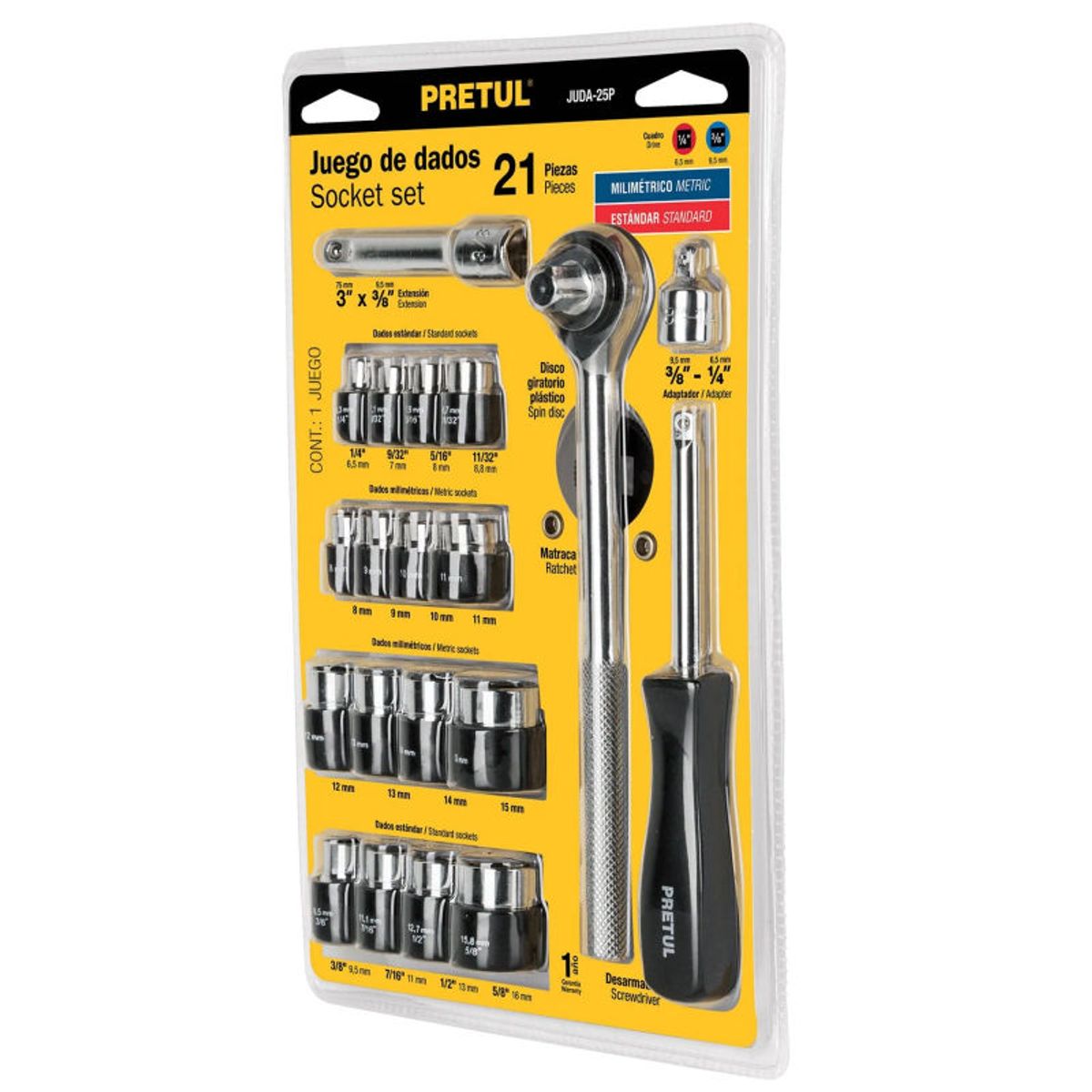 PRETUL - Juego De Dados Pretul De 21 Piezas 14 - 38 - 21162