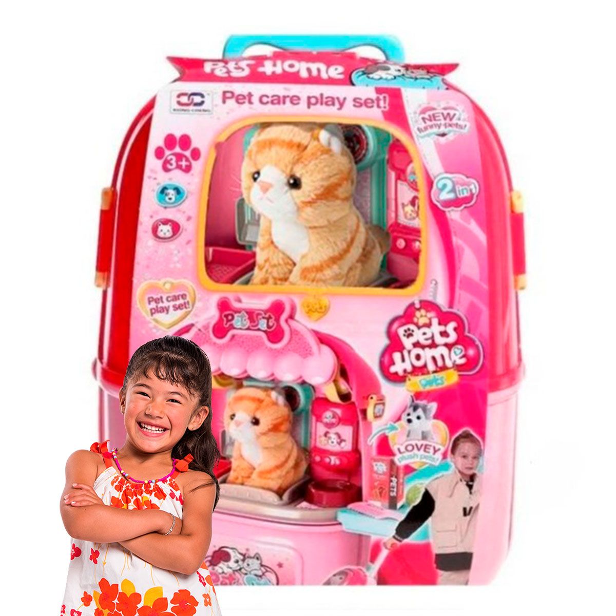 GENERICO - Pack6 Juguete de Maleta Transportadora para Niños en Rosado