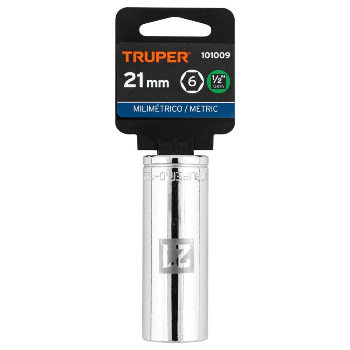 TRUPER - Dado tubular hexagonal encastre 12 de 21 mm Truper - 101009