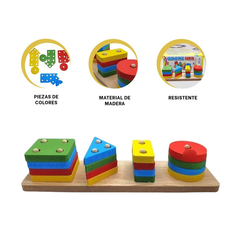 GENERICO - Pack2 Encaje Infantil con Piezas 4 Formas Y+Regalo Stickers