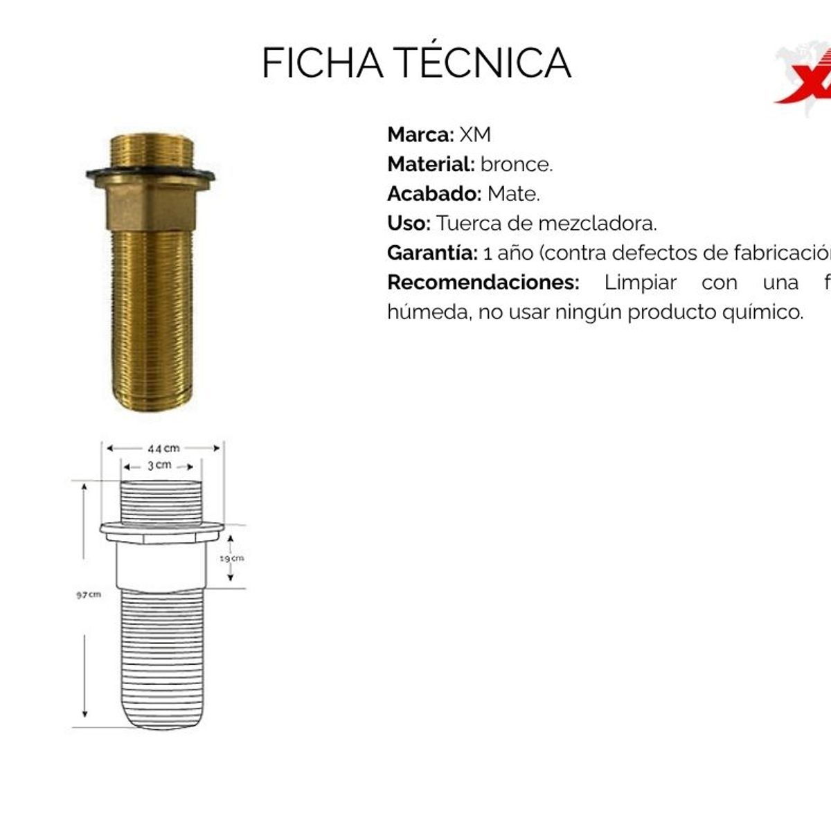 XM - MEZCLADORA MONOCOMANDO M01041